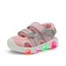 Dream Pairs Girls Boys Baby Kids Toddles Fashion Comfort Velcro Athletic Sandals Light Up Sports Sandals KAS214 LIGHT/PINK Size 9