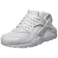 Nike 654275-110: Huarache Run GS Boys Whiteout White / Platinum Running Sneakers (7 M US Big Kid)