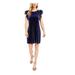 Maison Jules Womens Velvet Flutter Sleeves Party Dress