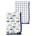 Little Star Organic Interlock Blanket, 2 Pk, Vroom Room