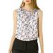 Allegra K Women's Ruffle Chiffon Sleeveless Floral Top