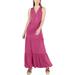 MICHAEL Michael Kors Womens Lace-Up Sleeveless Maxi Dress