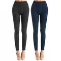 2pc Jeggings Leggings Women Skinny Stretch Pants Soft Jeans Black Blue Small Med