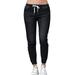 Plus Size Jeans for Women Mid Rise Slim Fit Joggers Denim Pants Casual Jeggings Drawstring Stretch Pants S-5XL Dark Blue S