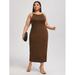 Women's Plus Size Solid Bodycon Dress