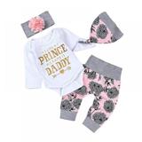 Stibadium Baby Girl Clothes Set 0-18M 3pcs Baby Girls Romper+Long Pants+Headband Cute Outfits Toddler Kid Clothing Set Long Flare Sleeve Romper Tops Toddler Floral Trousers Outfits Clothes 0-24 months
