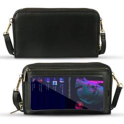 Touchscreen Cell Phone Purse Wristlet Handbag, RFID Blocking Crossbody Cell Phone Bag Wallet Card Holder, Women Phone Pocket Wristlet Bag Clutch Fit for iPhone 12 Pro Max 11 Pro Max XS Max, Samsung