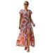 Abtel Hawaiian Beach Holiday Boho Beach Floral Maxi Dress For Women Casual Ladies Casual Wrap Summer Paisley Holiday Long Sundress Ladies Cocktail Party Evening Maxi Long Dress Beachwear Size 4-18