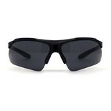 Mens ANSI Z87.1+ Baseball Style Half Rim Sport Safety Glasses All Black