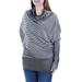 KIIND OF $99 Womens New 1772 Black Striped Textured Cowl Neck Top L B+B