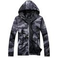 Men New Winter Long Sleeve Camo Hoodie Jacket Outwear Hooded Windbreaker Jacket Coat Men Casual Loose Camouflage Hiking Biker Jacket Coat Outwear