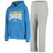 Los Angeles Chargers Youth Fan Flare Pullover Hoodie & Pants Set - Powder Blue/Heathered Gray