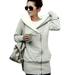 Romacci New Autumn Winter Women Hoodies Coat Warm Coat Zipper Outerwear Hooded Sweatshirts Casual Long Jacket Plus Size