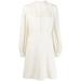 Chloe White Buttoned Long-sleeve Dress