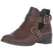 Easy Street Women's Badge Ankle Bootie, Brown Burnished, 6 N