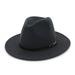 Dettelin Fur Hat Retro Flat Big Hat Couple Jazz Women Belt Buckle Fedora Hat Felt Fedora Hat Wide Brim Belt Buckle Panama Hat Fashion Sun Top Hat