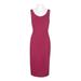 Betsey Johnson Scoop Neck Sleeveless Bodycon Zipper Back Solid Scuba Crepe Dress-BERRY