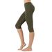 Women & Plus (S-3X) Essential Basic Cotton Spandex Stretch Below Knee Length Capri Leggings (Single & Multi Packs Available)