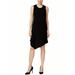 Calvin Klein Sleeveless Asymmetrical Shift Cocktail Dress, Black, 8