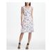 DKNY Womens White Floral V Neck Above The Knee A-Line Dress Size 12