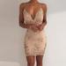 Sexy Women Sequin Lace Camisole Backless Party Flapper Cocktail Prom Dress