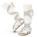 Multitrust baby girl summer sandals, soft sole, long non-slip belt