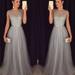 Topwoner Women Sequined Halter-Neck Sleeveless Chiffon Long Gowns Pageant Party Prom Wedding Bridesmaid Dress XL