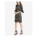 DKNY Womens Black Lace Bell Sleeve Jewel Neck Above The Knee Sheath Cocktail Dress Size: 10