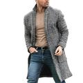 ARDYAL JELLY Men Coat Winter Plaid Trench Business Plaid Jacket Lapel Mid Long Overcoat Outwear Warm Overcoat Long Jacket Peacoat Tops