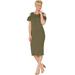 Du Jour Womens Scoop Neck Cold Shoulder Rib Knit Midi Dress X-Small A308993