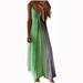 Dress for Women Tie Dye Colorful Sexy Sleeveless V Neck Maxi Dress Summer Casual Sundress Beach Party Long Dress Green XL