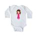 Inktastic Fashion Girl, Brown Hair, Pink Dress, Sunglasses Infant Long Sleeve Bodysuit Female