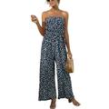 Sexy Dance Women Sexy Tube Rompers Sleeveless Off The Shoulder Waistband Tube Jumpsuits Bandeau Stretchy Rompers