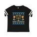 Inktastic Happy Hanukkah Sweater Style Design with Menorah and Dreidel Toddler Short Sleeve T-Shirt Unisex Football Black and White 3T