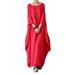 Oversized Long Sleeve Kaftan Gypsy Cotton Linen Maxi Dress For Women Casual Long Dresses Ladies Party Boho Beach Sundress Evening Dresses Holiday Cocktail Prom Gown Long Maxi Dress