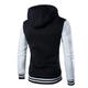 Mens Hoodie Zip Up Sports Jacket Gym Sweatshirt Color Block Tops Pockets Coats