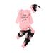 Emmababy Cute Newborn Baby Girls Baby Sister Tops Romper Floral Pants Outfits Set Clothes