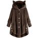 Women's Casual Faux Fur Hooded Coats Fleece Jackets Cute Style Plus Size Outerwear