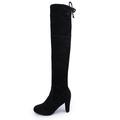 UKAP Womens Over Knee Boots Suede Block High Heels Boots Casual Party Shoes Lace Up