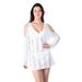 Kenneth Cole Reaction Cold Shoulder Dress Cover Up White Large / White