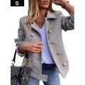 Women Double Breasted Jacket Lapel Slimming Coat