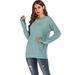 Women's simple sports sweater pullover round neck long sleeve T-shirt OLRIK 19228#V