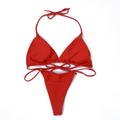 ZIYIXIN Womens Sexy Solid Color Thong Bikini Set Skimpy Triangle Swimsuit Swimwear