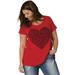 ellos Women's Plus Size Love Tee Shirt