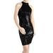 Fashion Womens Sleeveless Sequin Shift Halter Sexy Mini Cocktail Party Dress