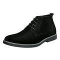 Bruno Marc Men Classic Oxford Shoes Suede Leather Lace Up Desert Shoes Comfort Fashion Boots for Men Chukka Black Size 13