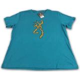 Womens Browning Leopard Buckmark Classic Fit Tee T-Shirt Jade (XL)