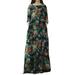 Plus Vintage Womens Cotton Loose Long Sleeve Floral Maxi Dress Baggy