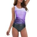 Trends Women's One Piece Swimsuits for Women Athletic Training Swimsuits Swimwear Bathing Suits for Women Purple S