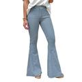 Women Jeans Wide Leg Pants Mile High Pin Stripe Bell Bottoms